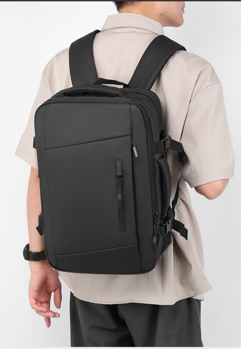 Men's backpack Travel bag can be expanded business bag large capacity backpack short business trip computer bag_voghion.com