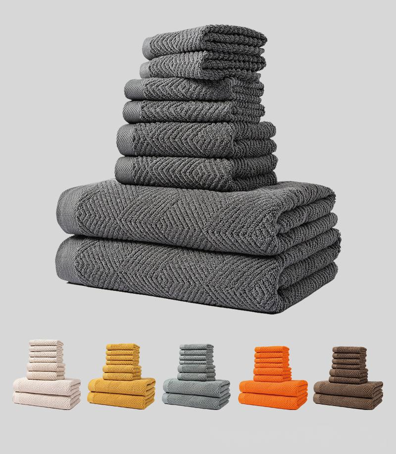 8-teiliges Handtuchset aus 100 % Baumwolle – ultraweich und äußerst saugfähig, inklusive Badetuch, Handtuch und Waschlappen, für den Einsatz in Luxushotels und zu Hause_voghion.com
