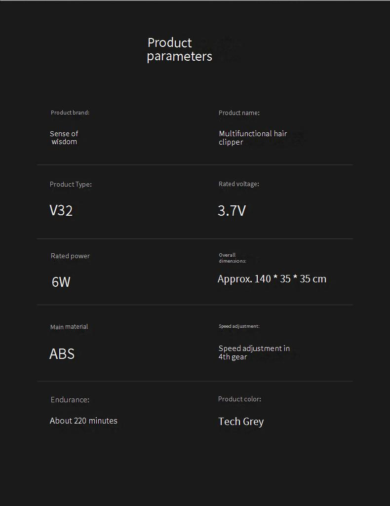 Professional Hair Clipper & Trimmer Set - USB Rechargeable, Waterproof, 3-in-1 Multifunctional Hair Cutting Machine For Men, Women, Kids_voghion.com