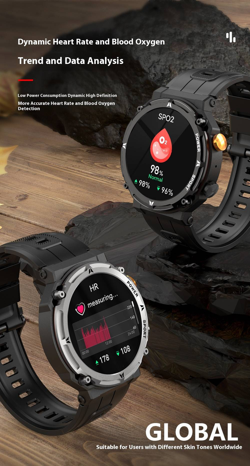 C21/C21PRO Rugged Smartwatch With Bluetooth Calling, Heart Rate & Blood Oxygen Monitor, Multi-Sport Tracking, Waterproof For Outdoor Adventures_voghion.com