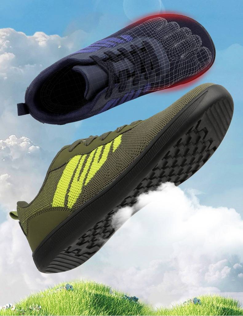 Ademende gebreide schoenen met brede neus en zachte zool voor mannen en vrouwen - lichtgewicht, slipvast, comfortabel om te hardlopen en wandelen_voghion.com