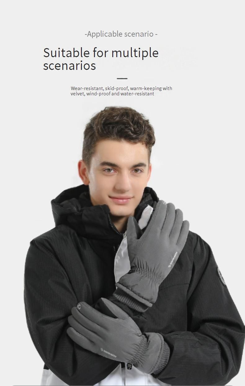 Men's Winter Cycling Gloves Waterproof Touchscreen Ski Gloves With Fleece Lining Windproof Cold Weather Protection SK19_voghion.com