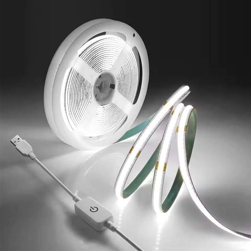 Professional 5V COB LED Strip Lights, High CRI Flexible Light Bar For Cabinet, Home Decoration, Hidden Lighting (Warm White/Cool White, Dimmable)_voghion.com
