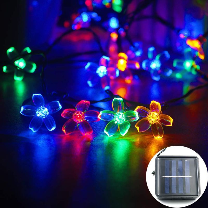 Solar-LED-Lichterkette für den Außenbereich, wasserdicht, mit Blasenkugeln und Sternen, für Garten, Terrasse, Weihnachten, Party-Dekoration_voghion.com
