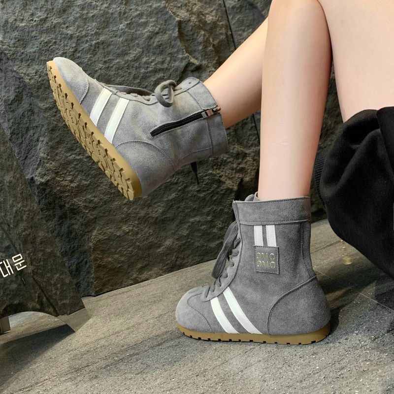 Bottes de boxe pour femmes, chaussures d'entraînement pour femmes, nouvelle mode 2025, chaussures de boxe montantes, bottes Martin plates, légères et confortables_voghion.com