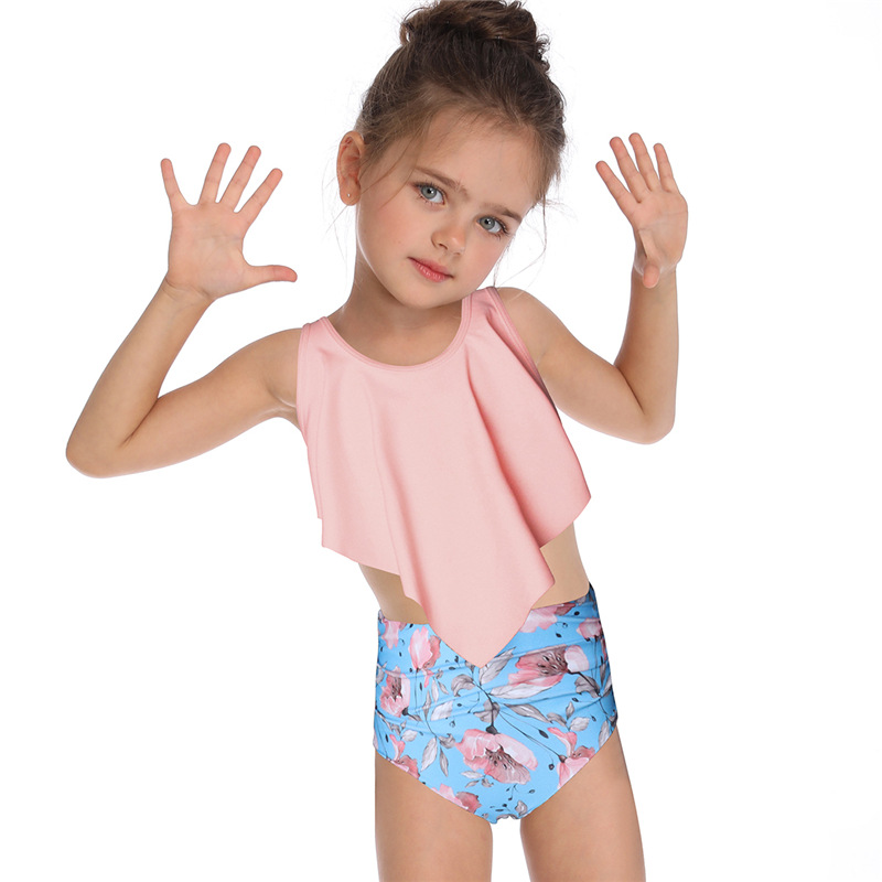 Maillot de bain familial, maillot de bain pour enfants, double bord volant, pour filles_voghion.com