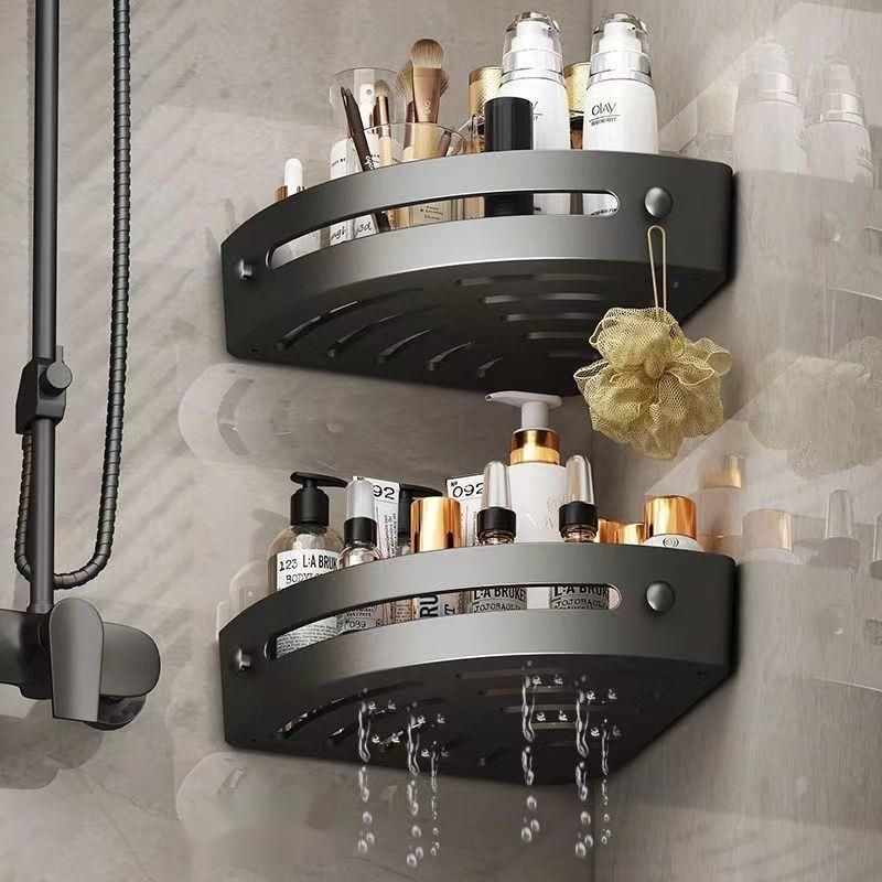 Mensola triangolare da bagno senza foratura, mensola portaoggetti a parete per lavabo, WC, bagno, organizer per angolo cucina_voghion.com