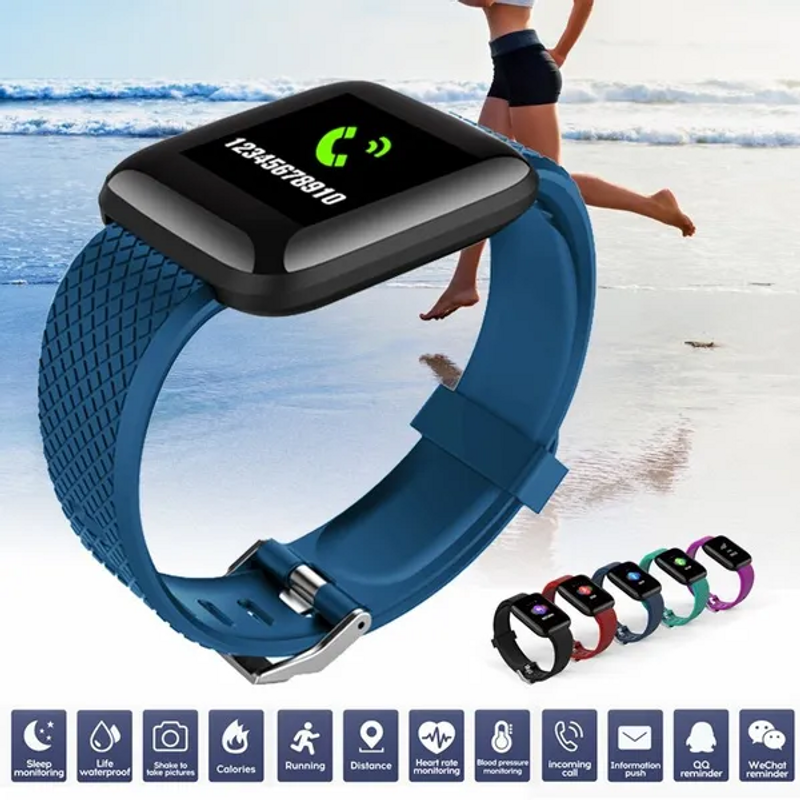 2023 IP67 Wasserdichtes Armband Sport Schrittzähler Pedometer Band Fiess Aktivitätstracker Herzfrequenz Blutdruckmessgerät_voghion.com