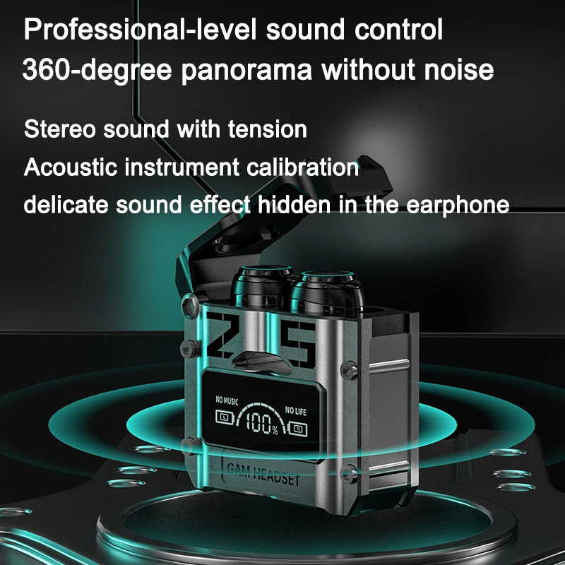 M25 Nuova tecnologia nera Bluetooth wireless con batteria elevata 5.2 Auricolari da gioco Esport a basso consumo energetico_voghion.com