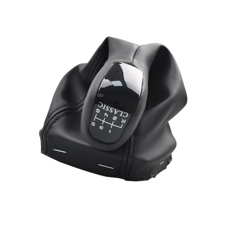 6 Speed Car Gear Shift Knob Lever Shifter With Leather Dust-Proof Cover For Mercedes Benz C Class W203 S203 C180 C200_voghion.com