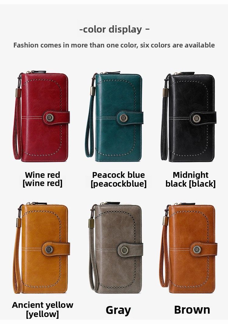 Women's Wallet Wallet Anti-Magnetic Wallet Long Zipper Large Capacity Clutch Wallet_voghion.com