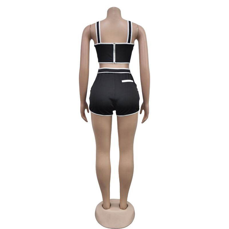 Abbigliamento da donna Pantaloncini con bretelle tinta unita Set da due pezzi da donna_voghion.com