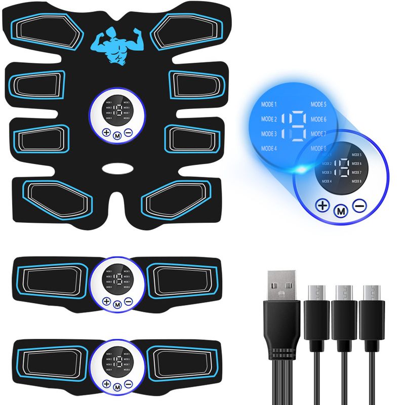 EMS Lazy Black Technology Smart Slim Belly Abs Patch Fat Burning Artifact Men And Women Training Exercise Equipment_voghion.com