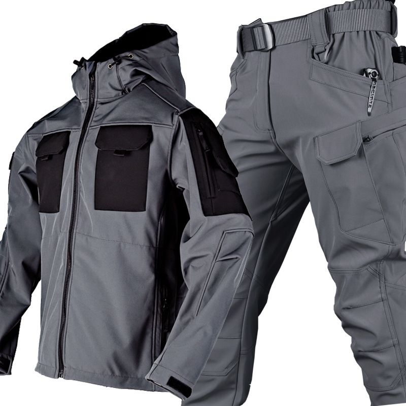Veste fonctionnelle d'extérieur Archon pour homme, veste softshell tactique chaude et imperméable en velours, sensation d'attaque forte, style américain_voghion.com