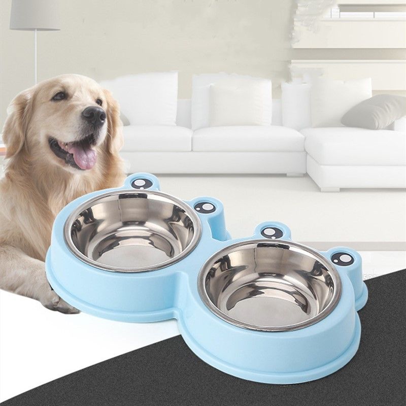 Gamelle universelle en acier inoxydable pour chien et chat, antidérapante et résistante aux morsures, en trois couleurs_voghion.com
