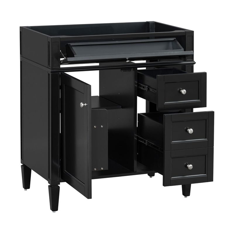 30'' Bathroom Vanity Without Top Sink, Modern Bathroom Storage Cabinet With 2 Drawers And A Tip-out Drawer (NOT INCLUDE BASIN)_voghion.com