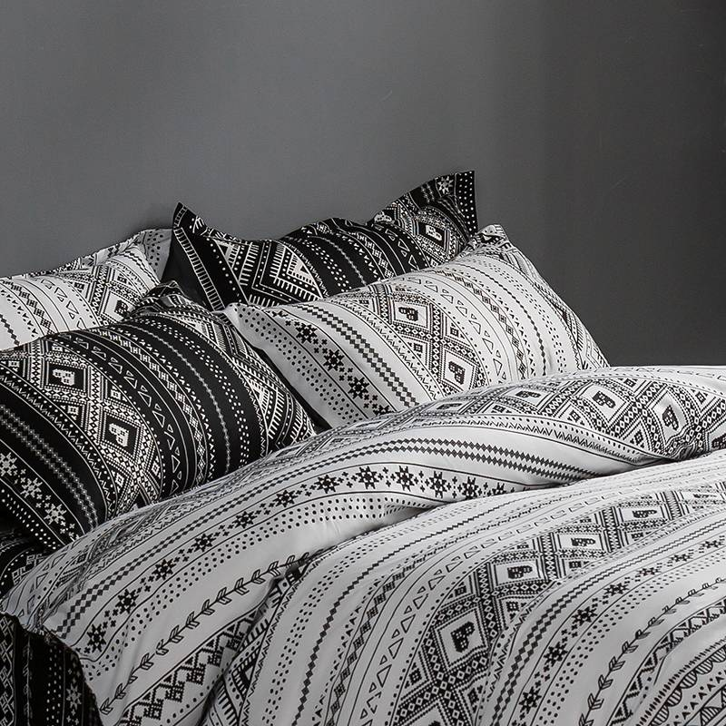 Set da tre pezzi Copripiumino bohémien Set da tre pezzi Biancheria da letto stampata_voghion.com