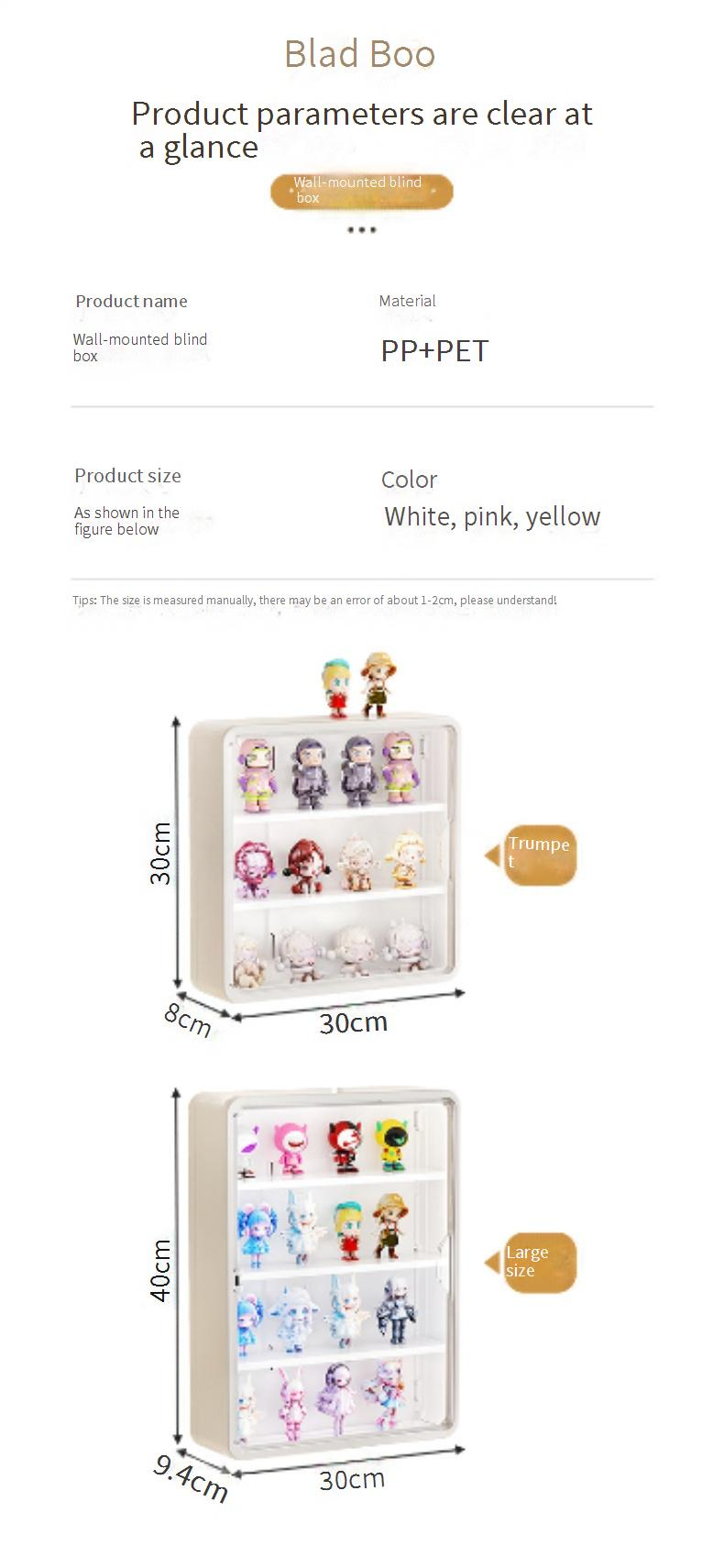 Premium transparante wandgemonteerde blindbox organizer - heldere acryl displaykast_voghion.com