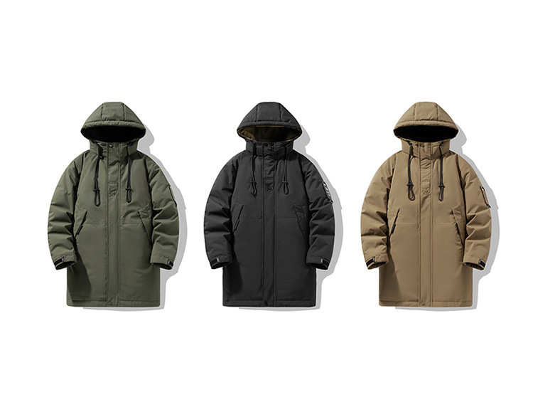 Pufferjacke mit Kapuze für den Winter für Herren – Verdickter, warmer Mantel mit Reißverschluss vorne und Seitentaschen, locker sitzende, lässige Oberbekleidung für Teenager und junge Erwachsene_voghion.com
