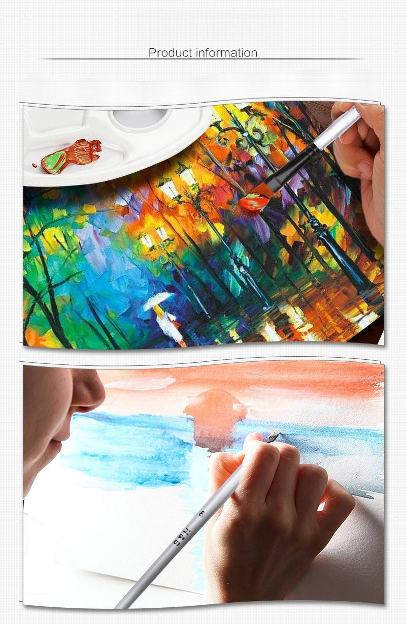 H&B Professional Art Paint Palette Set 16 Pieces Nylon Brush Acrylic Paint Set_voghion.com