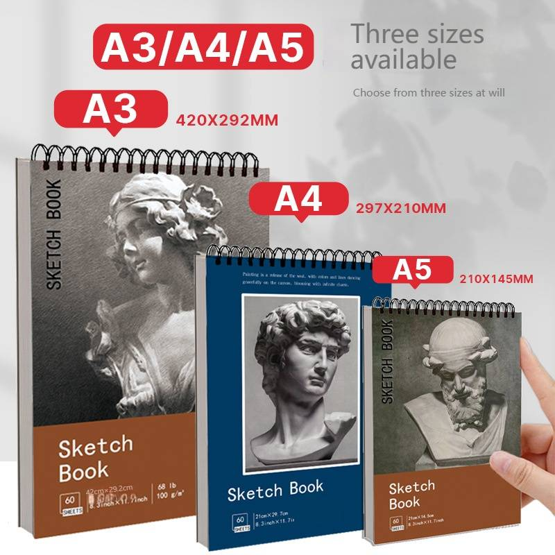 Professional Sketchbook For Artists - A4 Thick Paper Drawing Pad, 60 Sheets Blank Sketch Book For Pencil, Charcoal, Watercolor & Mixed Media_voghion.com