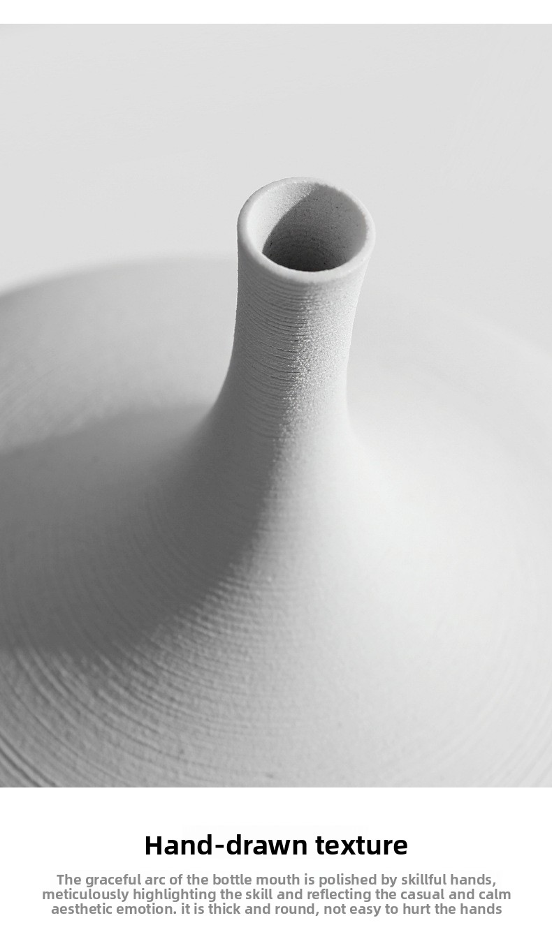 Vase Wabi-Sabi en céramique brossée fait main | Décoration d'intérieur artistique haut de gamme et créative | Pour salon et chambre_voghion.com