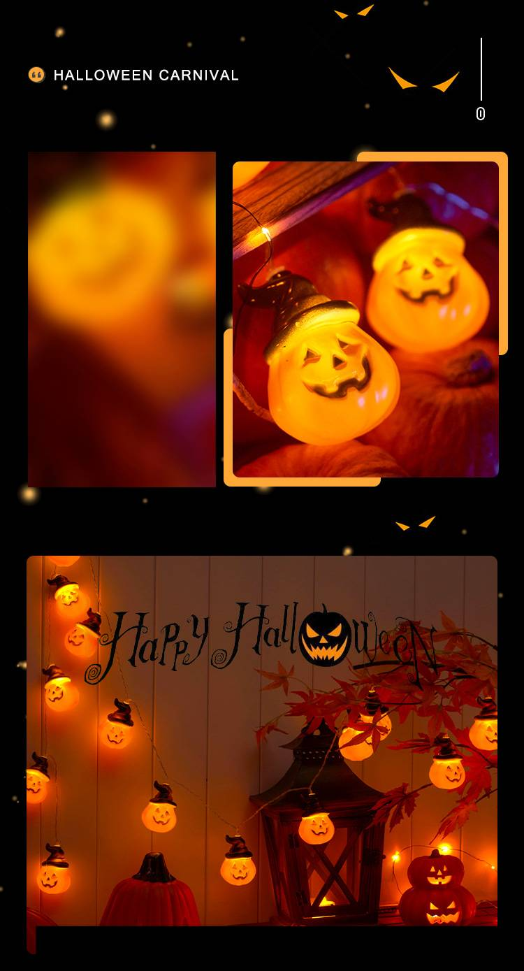 Decorazioni di Halloween, articoli per feste, lanterne luminose a forma di zucca, luci notturne, pendenti e oggetti di scena_voghion.com