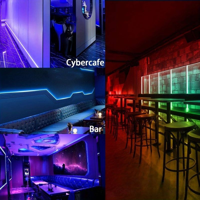 Bande lumineuse LED RVB 5 V avec contrôleur Bluetooth 44 touches et application de contrôle intelligente - Éclairage d'ambiance intérieur pour chambre et salon_voghion.com