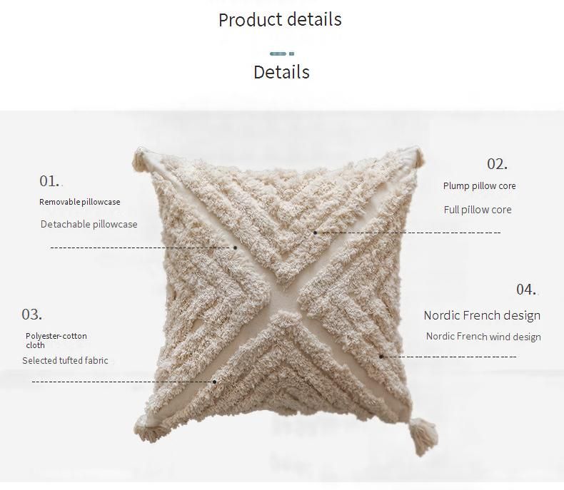 Modern Tufted Throw Pillow Cover - Stylish Geometric Patterns For Sofa, Bed, Office & Car - 45x45cm_voghion.com