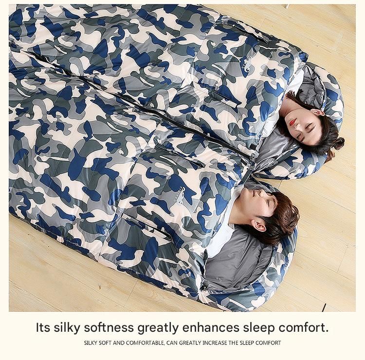 Upgrade Down Sleeping Bag - Sacco a pelo mimetico ultraleggero per esterni con accesso manuale e design collegabile per 4 stagioni_voghion.com