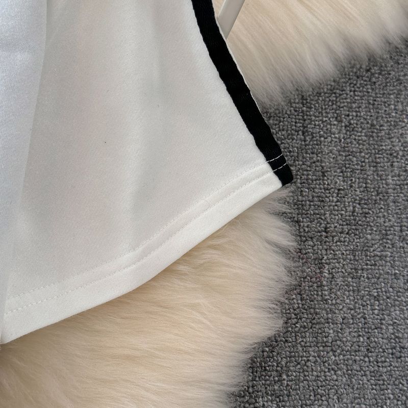 Dameskleding stijl pak voor vrouwen, korte mouwen denim top + hoge taille casual rechte broek, tweedelig pak, modieus_voghion.com