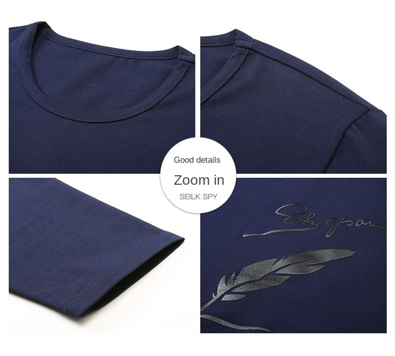 Neue Modemarke Designer Plain Print T-Shirt Männer in großen Mengen Langarm O Hals 95 % Baumwolle 5 % Spandex Tops Casual Herren_voghion.com