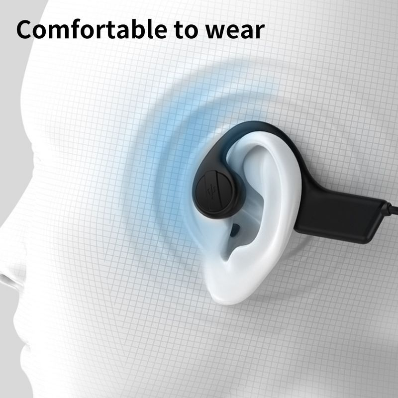 Słuchawki kompatybilne z Bluetooth Zaczep na ucho Przewodnictwo kostne Uniwersalne sportowe słuchawki bezprzewodowe stereo do biegania_voghion.com