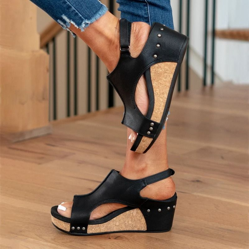 YUDX Roman Open Platform Damen Sommer Retro Peep Toe Dicke Sohle Keilschuhe Casual High Heel Sandalen Plus_voghion.com
