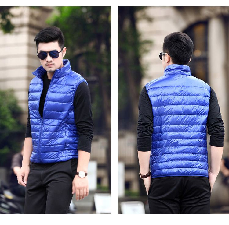 "Men's Lightweight Down Vest – Stand Collar Waistcoat For Autumn & Winter, Large Size Warm Jacket"_voghion.com