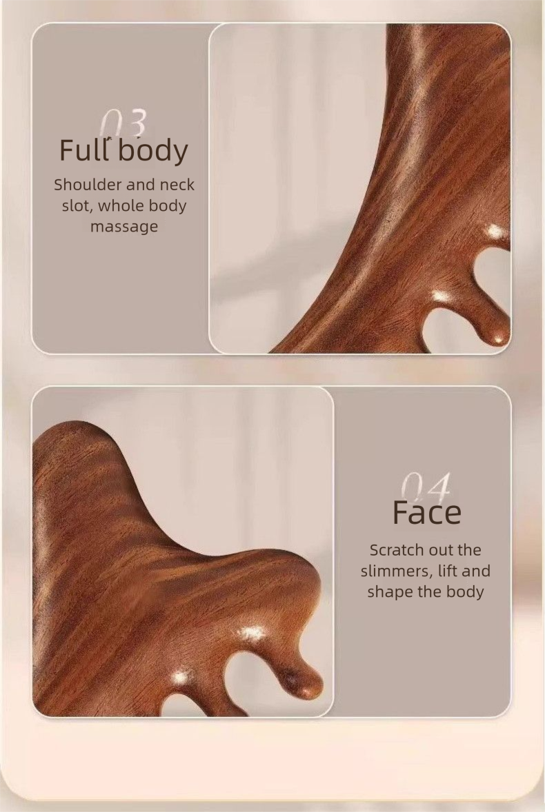 Xincaotang 4-in-1 Massage Gua Sha Finger Meridian Head Neck Triangle Comb Multi-Functional_voghion.com