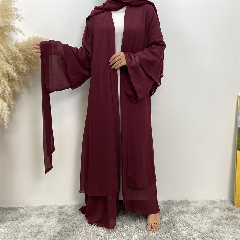 Ramadan Chiffon Open Abaya Dubai Türkei Kaftan Muslim Für Frauen Kimono Modest Robe Femme Kaftan Marocain Islam Kleidung Kleid_voghion.com