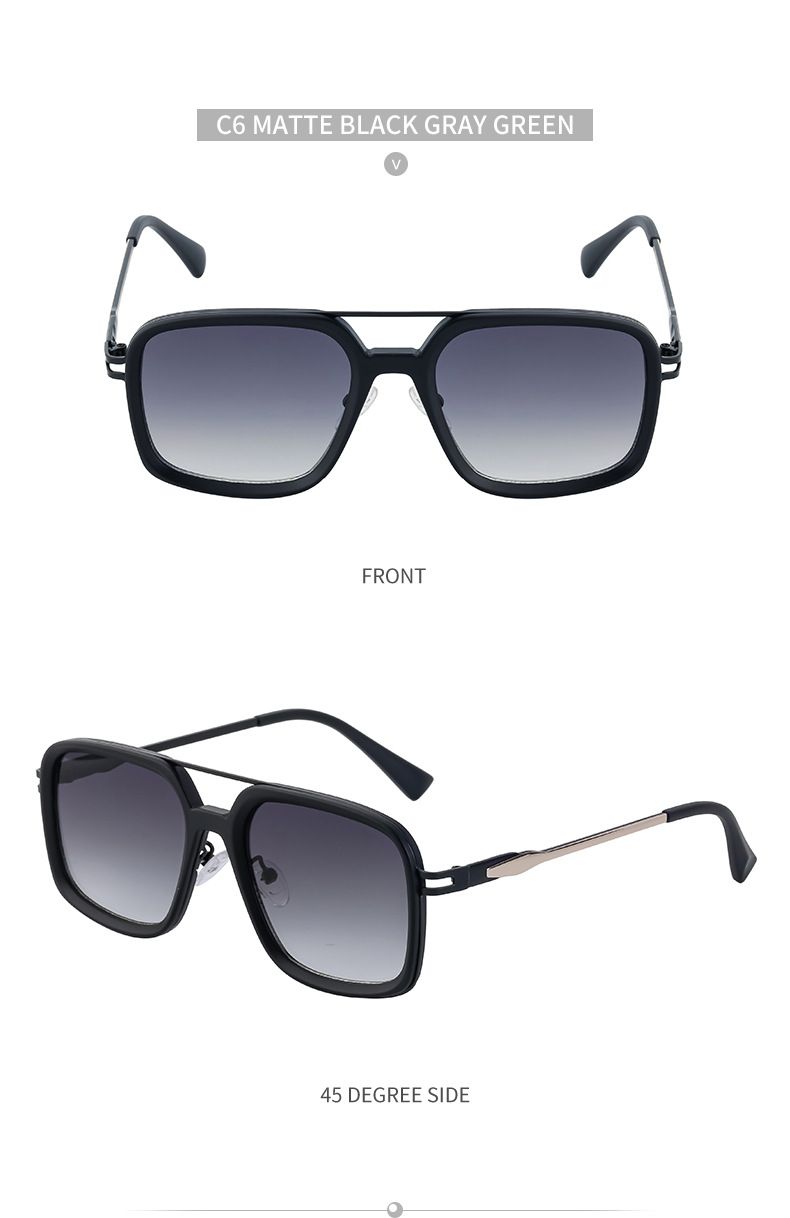Occhiali da sole con montatura quadrata retrò da uomo per guida all'aperto Occhiali da sole protettivi UV da uomo_voghion.com