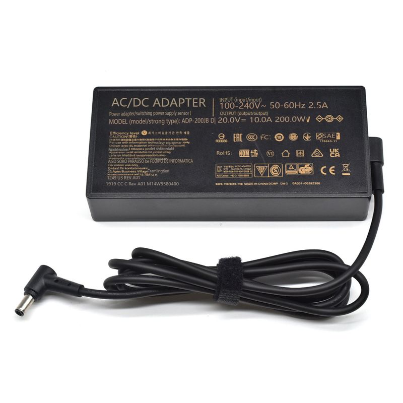ASUS Dizüstü Bilgisayarlar İçin Uygun 200W Güç Adaptörü 20V 10A Şarj Cihazı 6.0x3.7mm, ASUS ROG Zephyrus Duo 16 ve Strix Scar 18 ile Uyumlu_voghion.com