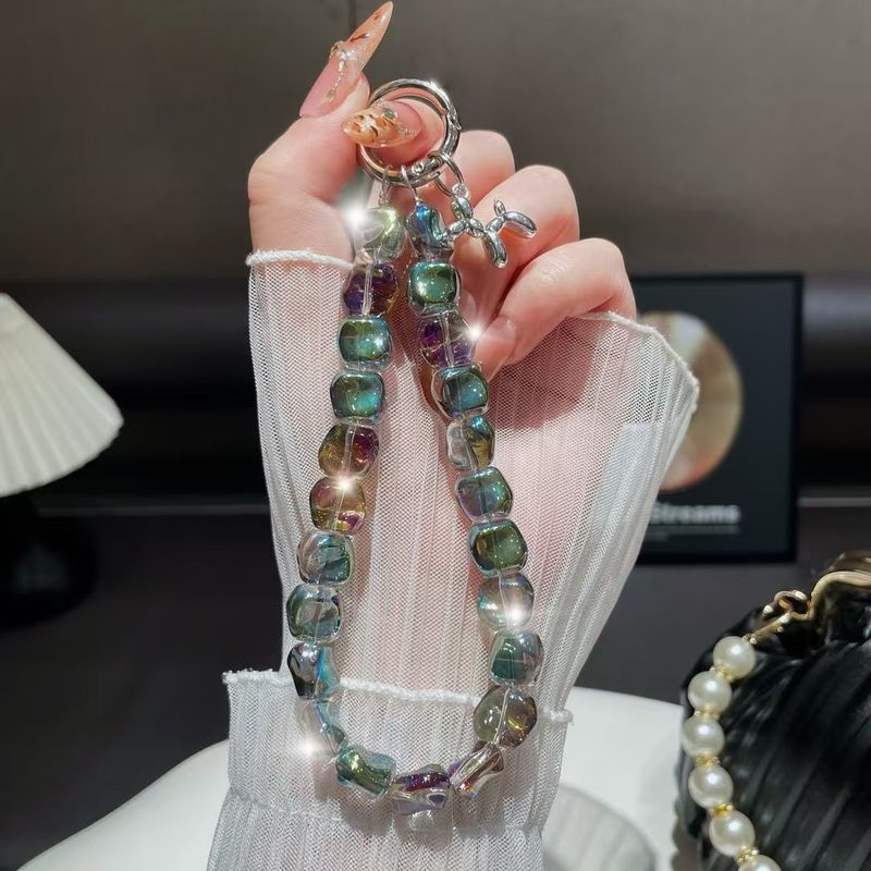 Phone Accessory Bundles & Sets Light Luxury Style Czech Crystal Stone Mobile Phone Chain Pendant Versatile Special Shaped Beaded Bracelet Lanyard_voghion.com