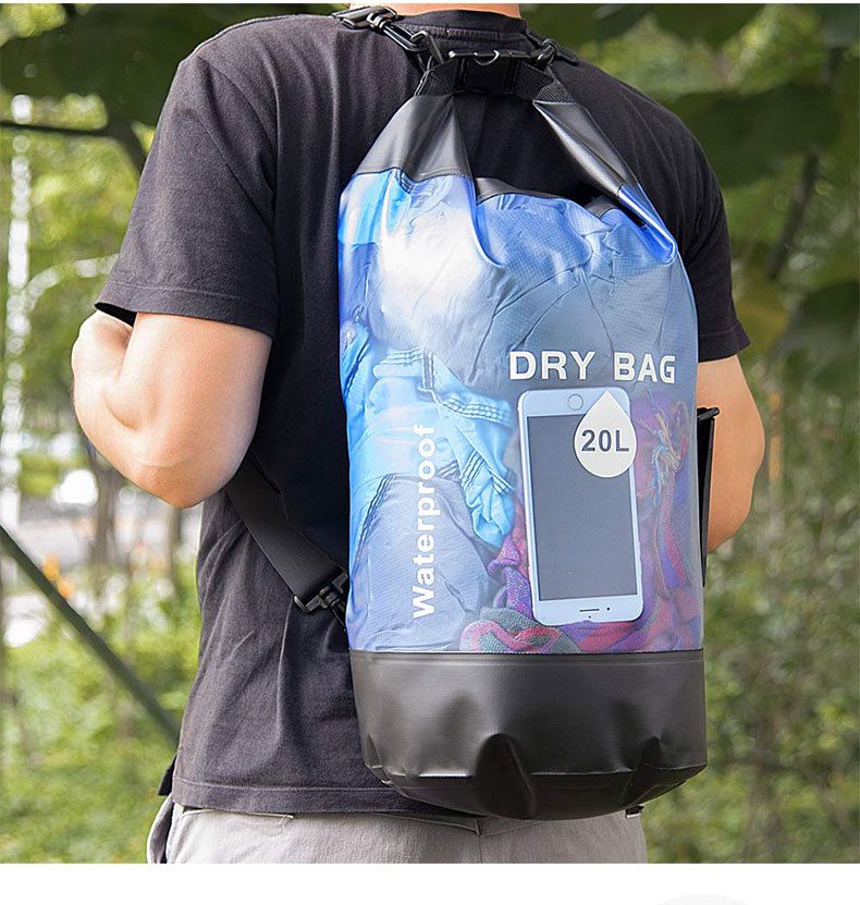 Nueva bolsa tipo cubo impermeable de PVC para deportes al aire libre, bolsa para natación, playa, senderismo, bolsa impermeable para la deriva_voghion.com