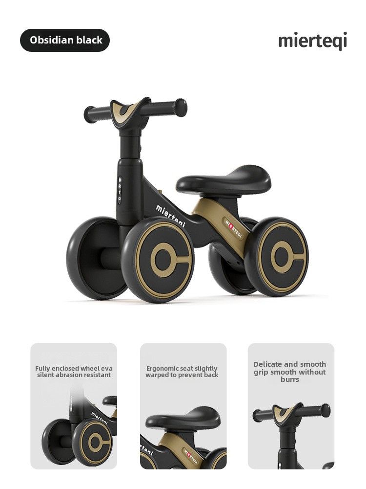 Balansbil för barn utan pedaler 1-3 år gammal sparkcykel Barnsparkcykel Baby Walker fyra hjul_voghion.com