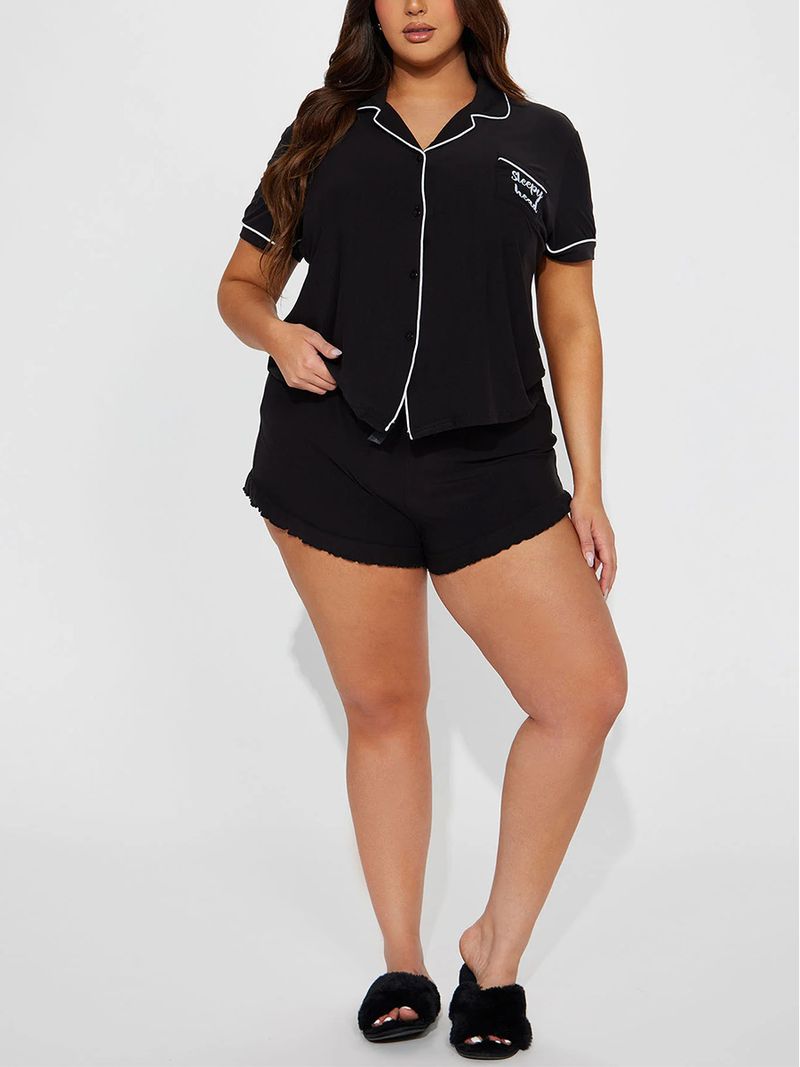Pigiama estivo da donna - Top a maniche corte con risvolto e pantaloncini - Tessuto in morbida seta di latte - Comodo per la casa e il pigiama - Leggero e traspirante_voghion.com