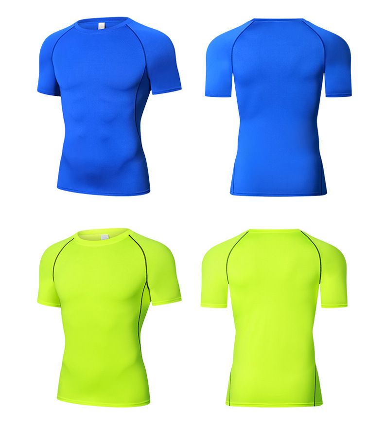 Men's Clothing Sports Elite Short Sleeved Quick Drying Clothes For Men Running Basketball Training Bottoming Shirt Elastic And Breathable Tights_voghion.com