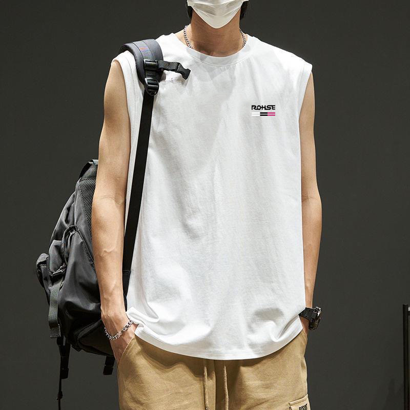 Débardeur de sport à grandes épaules 2025d, nouveau t-shirt d'entraînement ample sans manches pour hommes, à séchage rapide, à manches courtes, été 2024_voghion.com