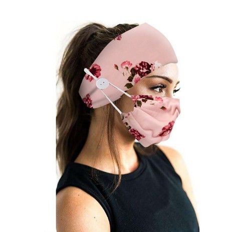 Tie-dye katoenen knoop bedrukte masker hoofddoek accessoires yoga sport elastische hoofdband_voghion.com