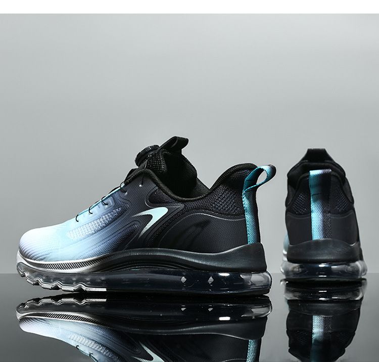 Spring Ultra-Light Rotating Button Men's Popcorn Soft Sole Comfortable Sports Running Shock Absorption No-Tie Shoes_voghion.com
