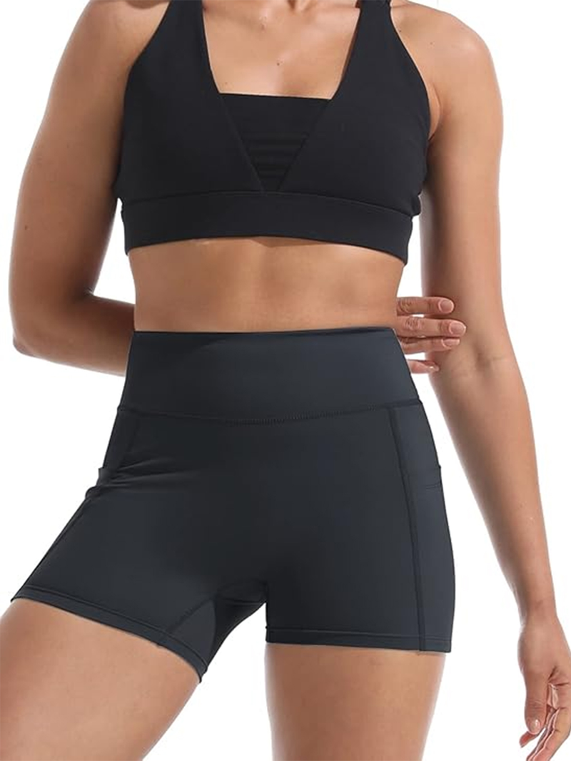 3-piece Set Of Women's High Waisted Yoga Shorts With - Ultra Soft, Elastic Polyester Blend, Perfect Fiess, Comfortable_voghion.com