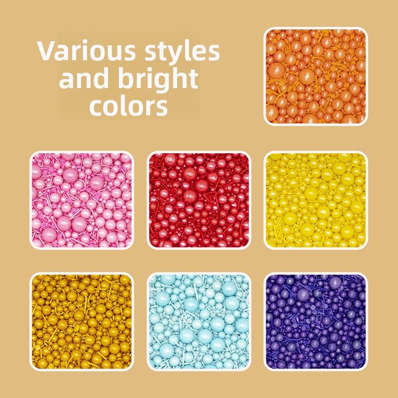 Perline di zucchero colorate, perline di zucchero, aghi di zucchero, serie mista, per la cottura di torte, dischi di perline di zucchero decorative_voghion.com