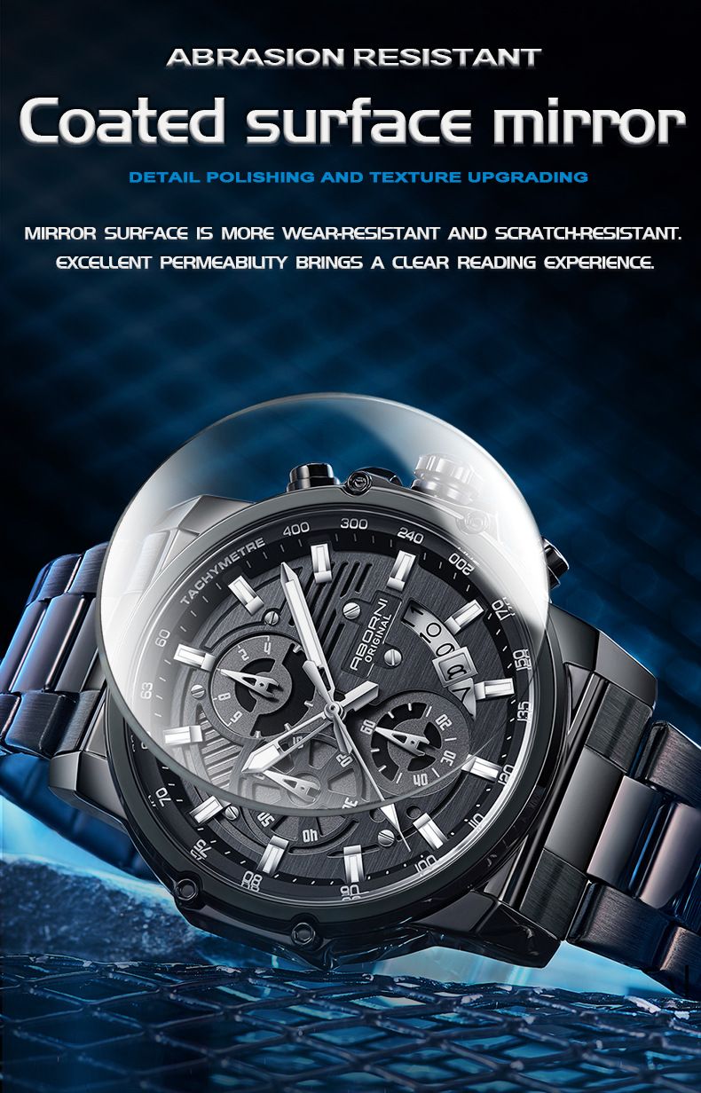 Men's Luxury Large Dial Watch With Waterproof & Luminous Features, Multifunctional Quartz Chronograph For Business & Casual Wear Quartz Watch_voghion.com